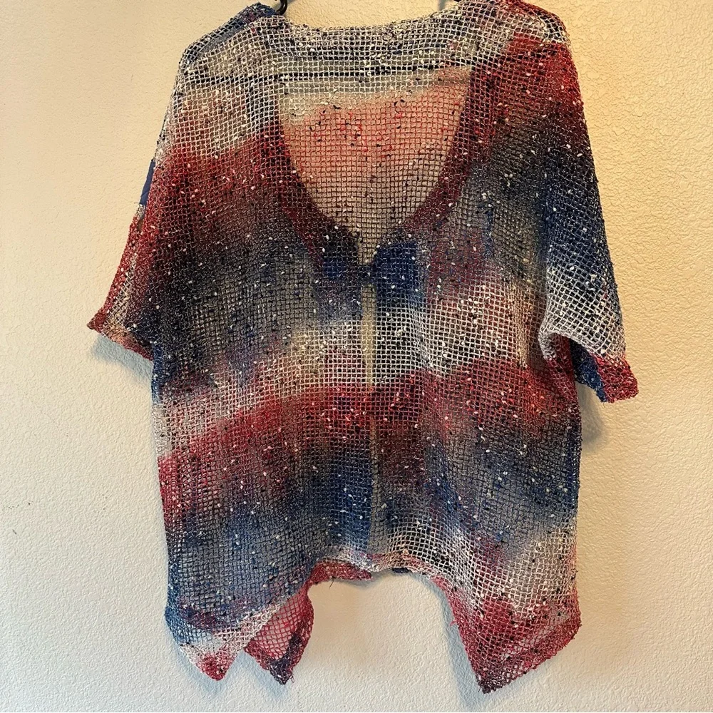 Katie Todd Mesh Cardigan‎ Patriotic